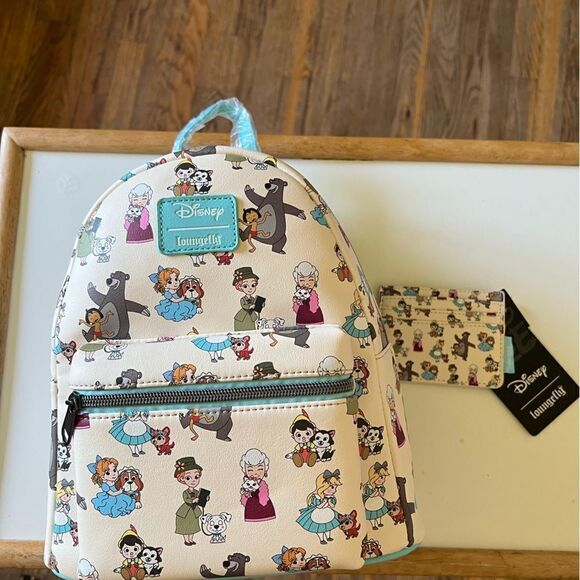 Loungefly Disney Pets Love Backpack + Card Holder Bundle - Picture 1 of 8